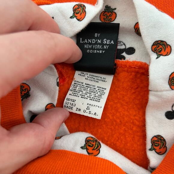 VTG 90s Women's GLOW IN THE DARK Mickey Unlimited Halloween Graphic Crewneck 2XL - Picture 6 of 12